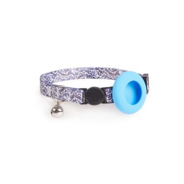 AirTag Pet Collar Holder Case with Bell & Safety Buckle, Night Coconut - 1