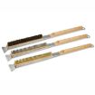 21" Wooden Handle Pizza Oven Brush with Copper Bristles & Scraper - 3