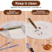 21" Wooden Handle Pizza Oven Brush with Copper Bristles & Scraper - 6