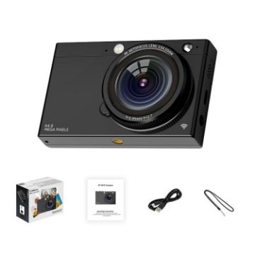 64 Million HD CCD WiFi Card Camera, Black - 1