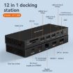 Blueendless 12-In-1 HD Docking Station 10Gbps Splitter, Dual HDMI - 3