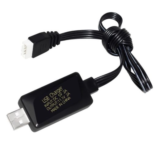 Lithium Battery USB Charger 11.1V 2A 3S with Light 4 Pin Plug - 1