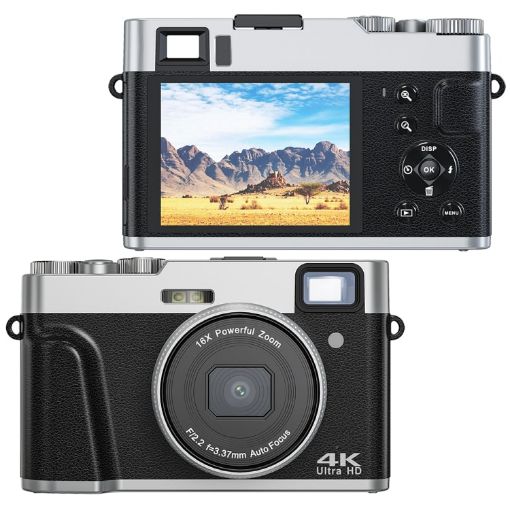 DC202L 2.8" 4K HD 16X Zoom Digital Home SLR Camera, Black EU Plug - 1