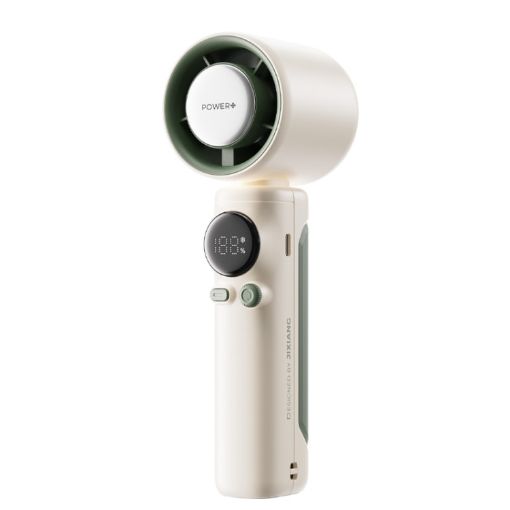Turbo Handheld Cooling Fan, 100-Speed, 4000mAh Battery (White) - 1