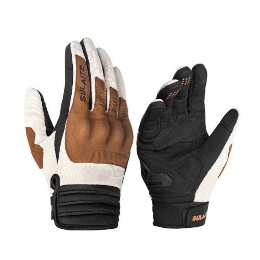 SULAITE XXL Khaki Motorcycle Touch Screen Full Finger Gloves - 1