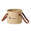 Folding Portable 10L Beige Camping Water Storage Bucket - 1