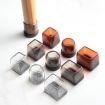 Thick Table & Chair Leg Covers, Non-Slip Medium Square Transparent 4pcs - 2