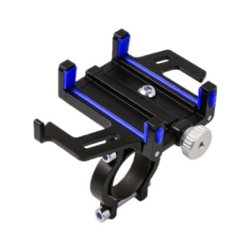 Blue Aluminum Alloy Mobile Phone Holder for Motorcycles & Bicycles - 1