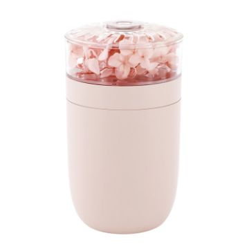 USB Flower Air Humidifier with Colorful Light, 230ml (Pink) - 1