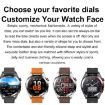 1.43" AMOLED Smartwatch, HR & BP Monitor, Bluetooth, Black Leather - 2