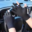 Men's Navy Full Finger Anti-UV Ice Silk Cycling Gloves - 2