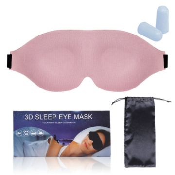 3D Sleep Eye Mask Memory Foam Non-pressure Blindfold (Pink) - 1