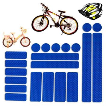 21 In 1 Electric Bike Reflective Safety Stickers (Blue) - 1