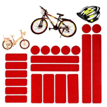 Electric Bike Safety Strips: 21 in 1 Red Reflective Warning Stickers - 1