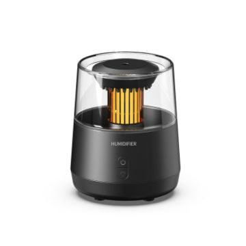 Raindrop Candlelight Aromatherapy Diffuser Humidifier, Colorful, Black - 1