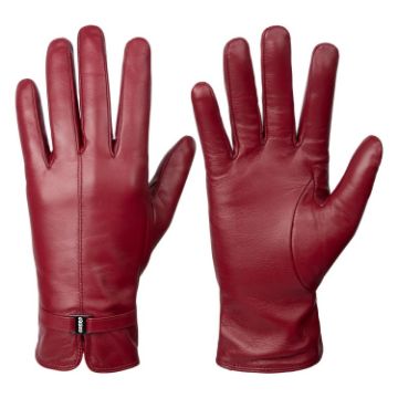 Women's Windproof Wool Fleece Lined Touchscreen Gloves, Red, Size L - 1