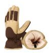 Deerskin Leather Thermal Gloves for Cold Weather, Size: L - 1