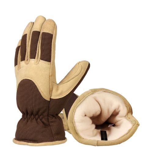 Deerskin Leather Thermal Gloves for Cold Weather, Size: L - 1