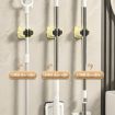 Broom Hanger & Toothbrush Holder: Wall Mount Mop Suction Hook - 4
