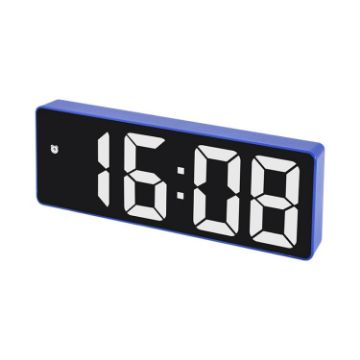 JX012 LED Electronic Clock Battery Plug-in Bedside Alarm (Blue) - 1
