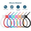 100pcs Silicone Ties Multi-Use Bag Clips & Cable Winders (Black) - 4