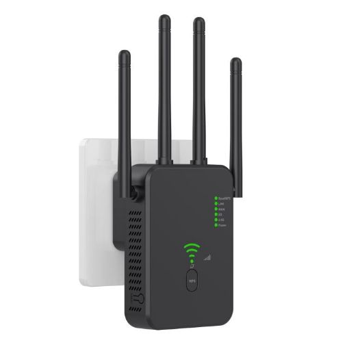 Urant U10 WiFi Repeater 300Mbps 2.4G, 4 Antennas, EU Plug, Black - 1