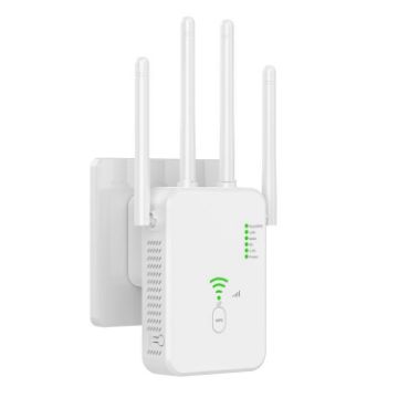 Urant U10 1200Mbps WiFi Repeater with 4 Antennas - US Plug White - 1