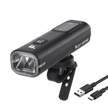 WEST BIKING TYPE-C Rechargeable Waterproof Bike Headlight Regular Style - 1