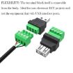 JUXIN USB2.0 Type-A Male to 4 Pin Screw Terminal Block Adapter - 5