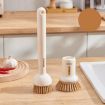 ecoco 2pcs Pot Washing Brush: Short & Long Handle, Simple White - 5