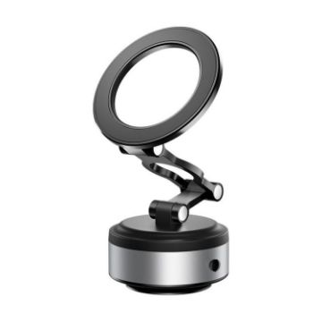 D23-2 Magnetic Vehicle Phone Holder Folding Dashboard Mount (Silver) - 1