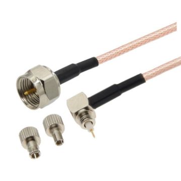10cm F Male to Dual TS9/CRC9 Coaxial RF Cable RG316 Jumper - 1