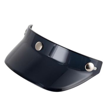 Retro Motorcycle Helmet Visor Sunshade with 3-Button Brim (Dark Tea) - 1