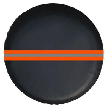 15" Thickened Imitation Leather Spare Tire Cover with Reflective Stripes - 1