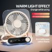 Clear Pink 199-Speed Desktop Wall-Mounted Fan with Light & Handle - 6