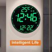 WiFi LED RGB Wall Clock: App Control, Alarm, Black Surface - 2