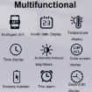 WiFi LED RGB Wall Clock: App Control, Alarm, Black Surface - 4