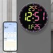 RGB LED Wall Clock with WiFi App Control and Alarm (White/Black) - 1