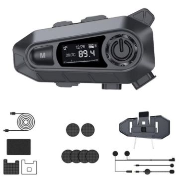 A1 Waterproof Motorcycle Helmet Bluetooth Headset, Soft & Hard Mics - 1