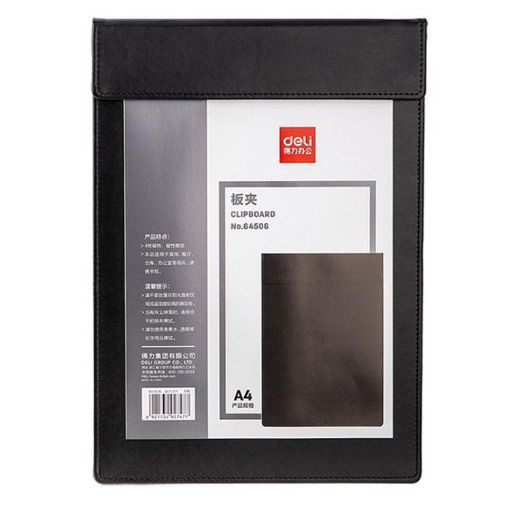 Deli 64506 A4 Magnetic Clipboard Writing Board File Folder (Black) - 1