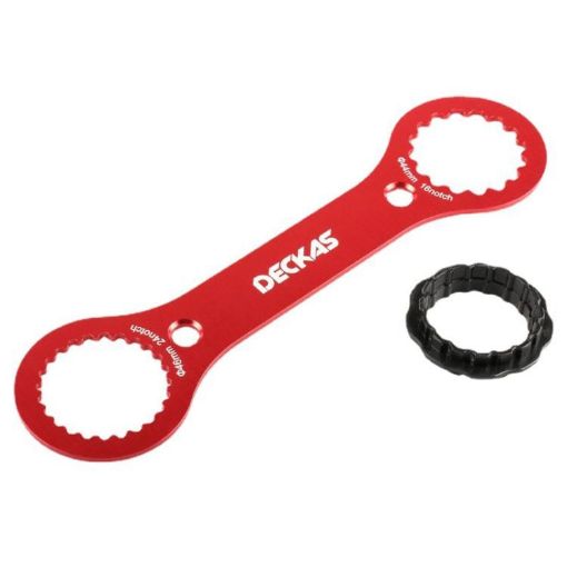 DECKAS DW-018 Aluminum Multi-Function BB Center Wrench (Red) - 1