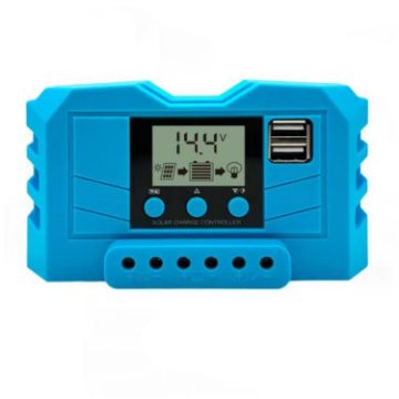 12V/24V 10A Solar Charge Controller PWM with LCD for Lithium/Lead Acid - 1