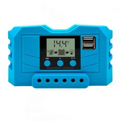 12V/24V 10A Solar Charge Controller PWM with LCD for Lithium/Lead Acid - 1