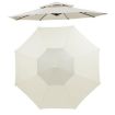 2.7M 8-Rib Double Top Patio Umbrella Replacement Canopy Beige - 1