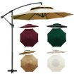 2.7M 8-Rib Double Top Patio Umbrella Replacement Canopy Beige - 2
