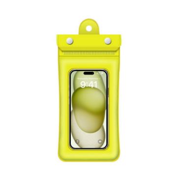 Yellow Tri-fold Inflatable Waterproof Phone Case with Touch Screen - 1
