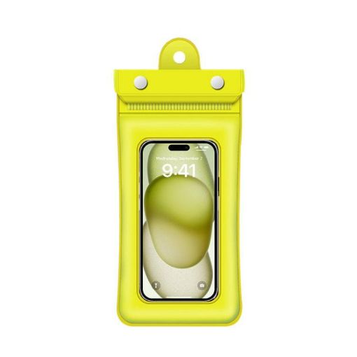 Yellow Tri-fold Inflatable Waterproof Phone Case with Touch Screen - 1