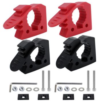 Adjustable Rubber Clamp: 2 Red & 2 Black Car Quick-Fix Clips - 1