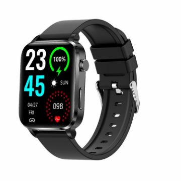 F100 Smart Watch, 1.7" HD Screen, Temp & Blood Oxygen Monitoring, Black - 1