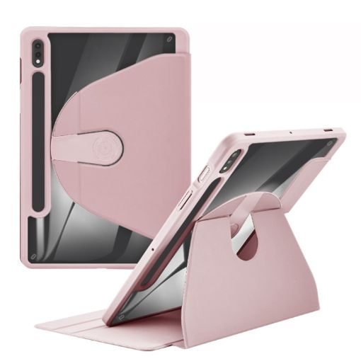 Galaxy Tab A8 10.5 2021 Baby Pink 360 Rotating Leather Case - 1